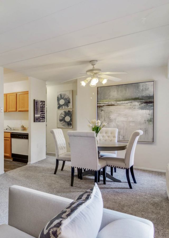 Spacious living room at Parkway Apartments