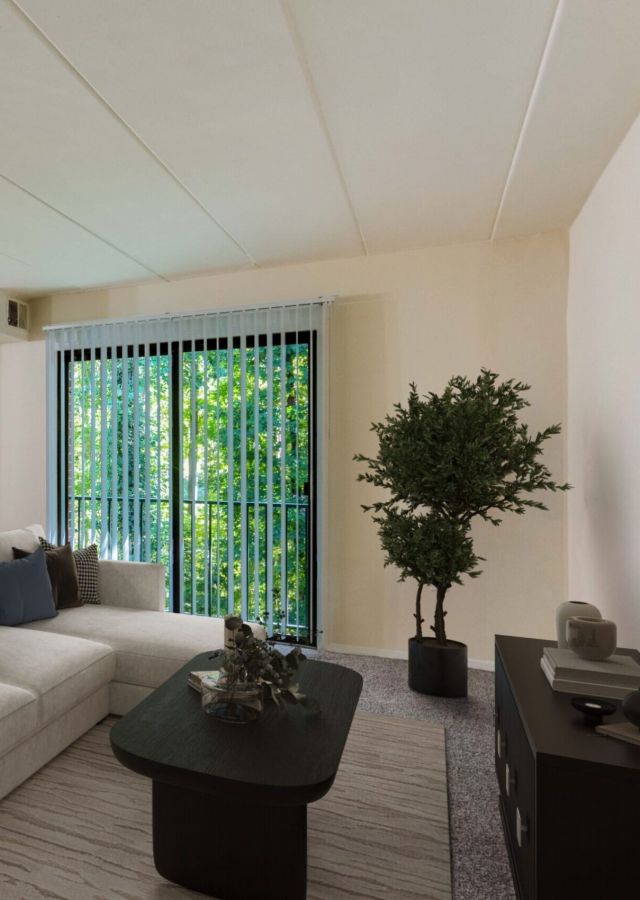 Spacious living room at Parkway Apartments